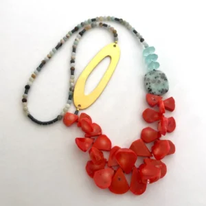 Long Coral Gold Necklace II