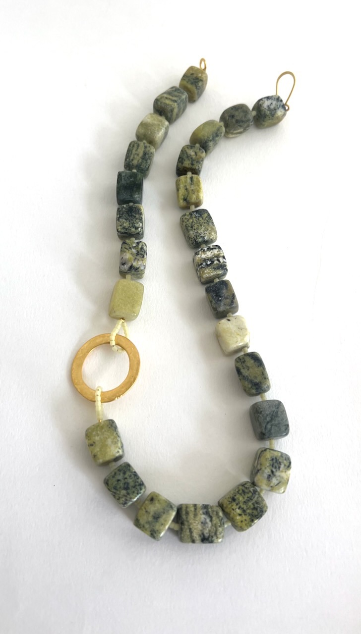 Yellow Turquoise Cube Necklace II