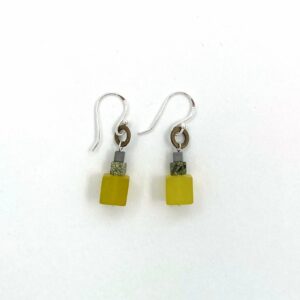 Olive Jade Cube Earrings